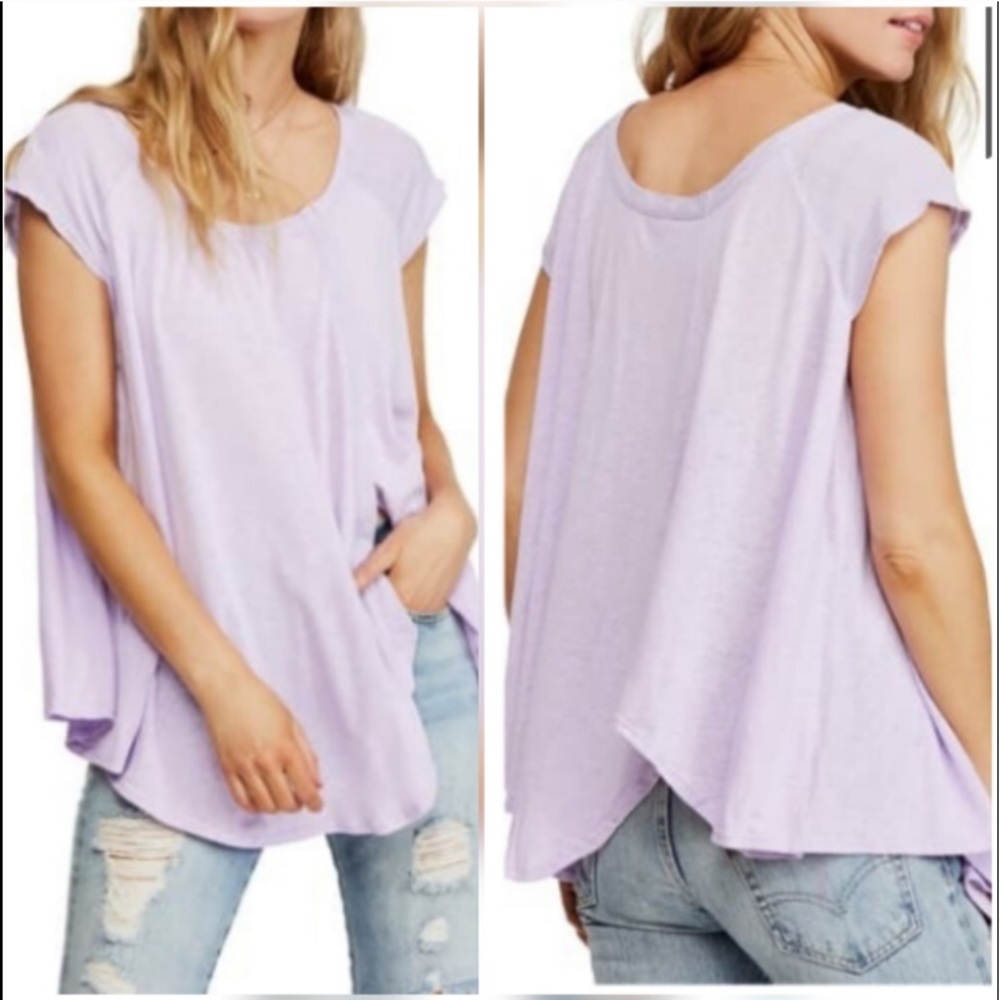Free People Keep It Casual Tee Lilac Fields